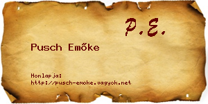 Pusch Emőke névjegykártya